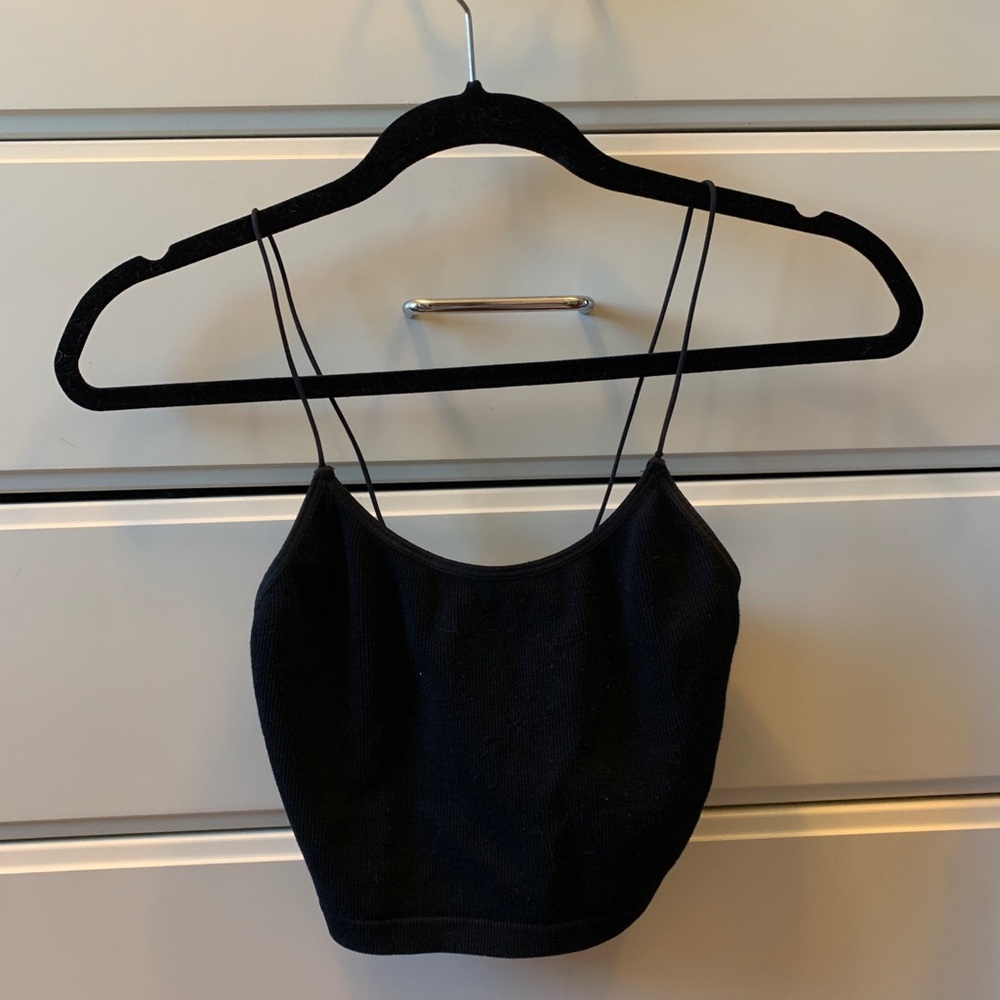 Black Crop Tank Top